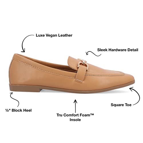 Image of Journee Womens Mizza Loafer Slip On Square Toe Dress Flats