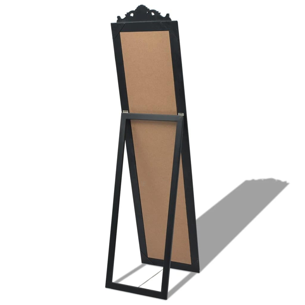 vidaXL Standspiegel Ankleidespiegel im Barock-Stil Landhaus 160x40 cm Schwarz