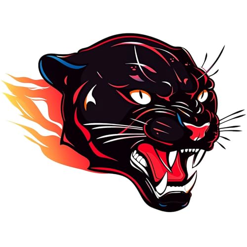 6 Sheets Fake Tattoos Set Illustration of a Black Panther with An...