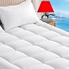 Queen Mattress Topper Plush Pillow Top Mattress Pad Cover, Soft Fitted Bed Topper with 18 Inch Deep Pocket Stretches up 8-21 Cooling Mattress Protector