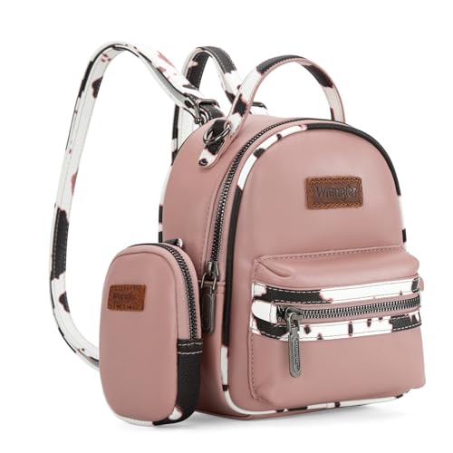 Image of Montana West Wrangler Mini Backpack Cute Cow Print Backpack Purse for Girls and Women, Pink WG102-8600PK