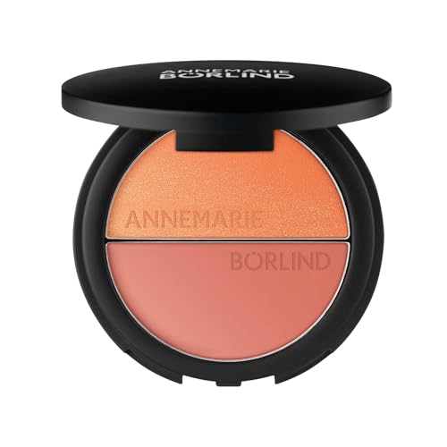 ANNEMARIE BÖRLIND DUO BLUSH & EYE SHADOW ROSES & PEACHES Limited Edition (9 g) - Rouge & Lidschatten in Pfirsich & Rosé, Pflegendes Make-Up Für Glow & Strahlenden Teint, Mit Hyaluron & Marulaöl, Vegan