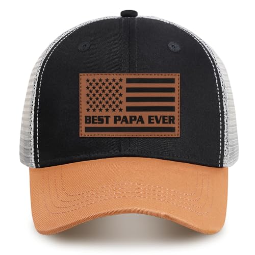 Image of Papa Gifts from Grandkids American Flag Cap Papa Hat for Grandpa
