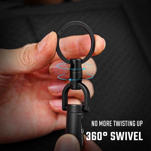 Image of KeyUnity KM13 Swivel Keychain with D Ring Key Shackle, Titanium Rotatable Key Organizer