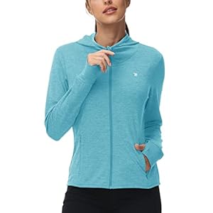 Rdruko Women’s Running Jackets Zip Up Hoodie Ladies Fit Long Sleeve Sport Workout Hooded Sweatshirt Lightweight Gym Tops with Thumb Holes