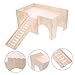 Toyvian Small Pet Hut with Slide Practical Chinchilla Castle for Hamsters Guinea Pigs and Other Small Animals Easy to Spacious Hideaway
