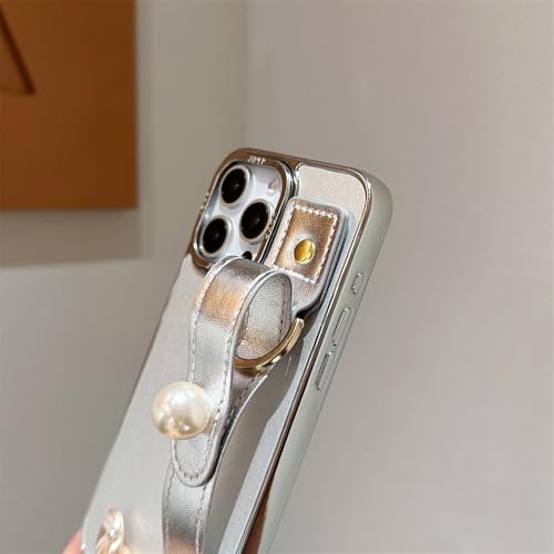 Coque iPhone 14 Pro Max argent pour photos et vidéos mains libres avec support