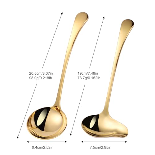 Mafier 1-Piece Sauce Ladle and 1-Piece Gravy Ladle, 18/10 Stainless Steel, Dishwasher Safe(Gold) by Mafier - Image 2