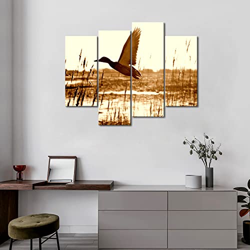 Brown Duck Fly Upon River Wall Art Painting Pictures Print On Canvas Animal The Picture For Home Modern Decoration #TOP2