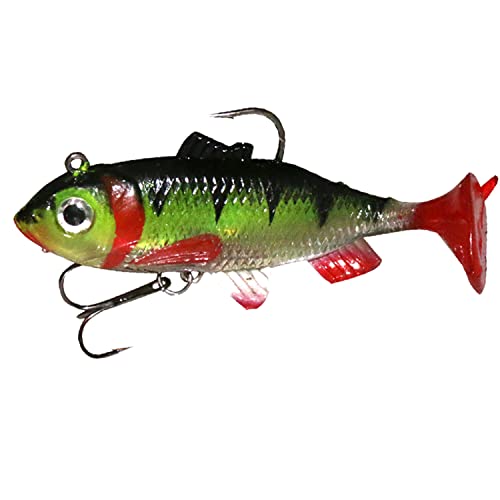 20 Pieces/Lot Soft Fishing Lure Kit Pre-Rigged Jig Head Soft Swimbait Paddle Tail Crankbait Spinnerbait For Saltwater Freshwater Fishing For Bass Trout Crappie Walleye (5 Pieces) #TOP1