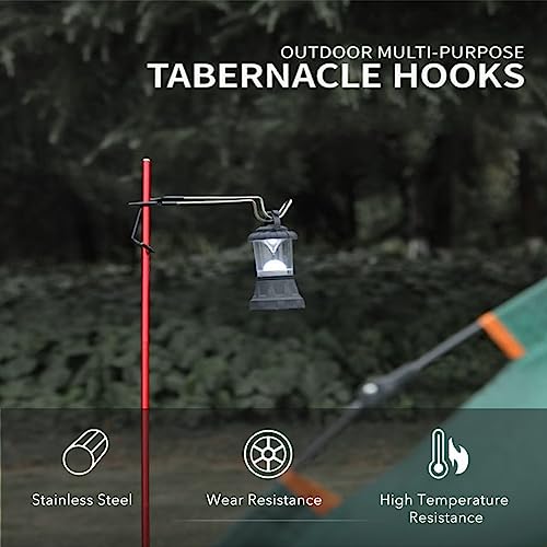 SUPERFINDINGS 2Pcs Stainless Steel Camping Lantern Hooks Hangers Multi-Purpose Tent Light Outdoor Lamp Hanger Non Slip Lamp Pole Hanger for Camping Fishing - Image 4
