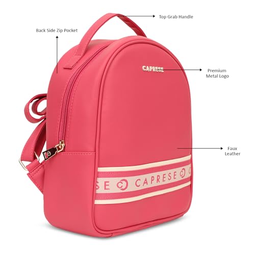 Image of Caprese Trinity Fashion Backpack Medium Fuchsia Solid Women's Bag