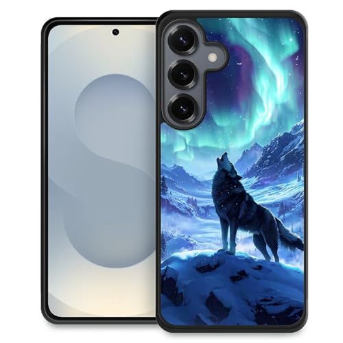 Coque Samsung S25+ silicone antidérapante contre les chocs motif loup arctique