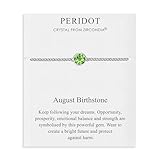 Philip Jones August (Peridot) Birthstone Anklet Created with Zircondia® Crystals