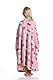 Kanguru Hoodie Kids, Tragbare Decke mit Löchern für Hände und Arme aus fleich mikrofaser, Blanket Hoodie, Geschenkideen für Kinder, Oversized Hoodie 80x90cm Pink, Oversize