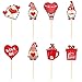 iJiZuo 8pcs Tarjeta Tarta del Día San Valentín, Magdalenas Picks Gnomo Decoración para Tartas Día de San Valentín, para Fiesta de propuesta de Boda, Aniversarios de Casarse, San Valentín