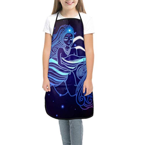 Chef Apron Cute Aquarius Zodiac Sign Horoscope Symbol Vector Custom Chef Apron Kids Waterproof Apron Waterproof With Pocket For Cooking Baking Painting And Party
