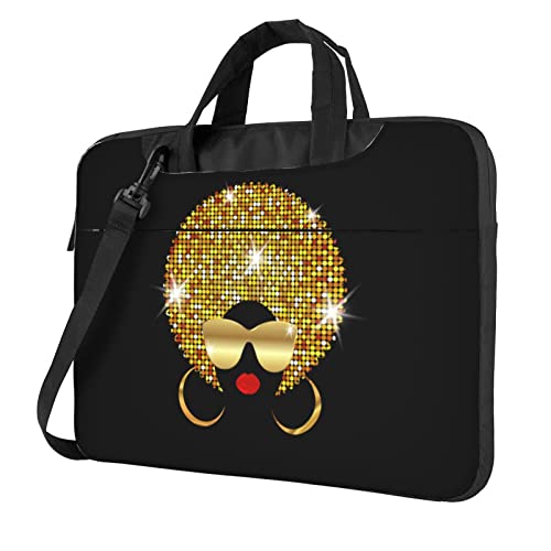 Sacoche pour ordinateur portable 14 pouces motif carte du monde et femme africaine