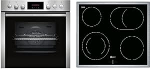 NEFF EDX4P0, Herd-Set bestehend aus E2CCG6AN3 Herd, 60 x 60 cm, Pyrolyse-Selbstreinigung, CircoTherm, LED-Display & M13R42N2 Elektrokochfeld, Bräterzone, Edelstahlrahmen