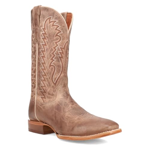 Dan Post Boots Mens Jerry Embroidered Square Toe Pull On Casual Boots Mid Calf - Brown - Size 8.5 D2