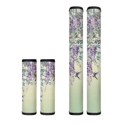 Depleadofei Fridge Door Handle Covers Set of 4 Hummingbird Lavender Kitchen Appliance Handle Protectors for Fridge Microwave Stove Dishwasher Refrigerator Accessories