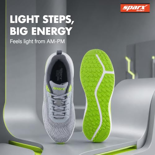 Image of SPARX Sports Running Shoes for Men - Lightweight Breathable Lace-Up Athletic Shoes with Cushioned Comfort, Shock Absorption, Durable Grip, Flexible Sole & Everyday Walking Performance