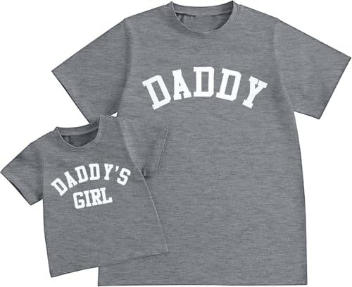 Image of Dad and Son Matching Shirts Daddy and Me Family Matching Outfits Daddy's Girl T-Shirt Father'Day Graphic Tee Tops