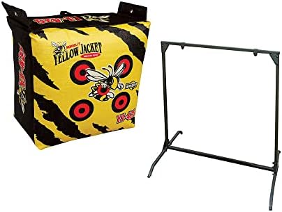 Morrell Yellow Jacket YJ-425 Outdoor Adult Field Point Archery Bag Target with HME Products Archery Range Practice Shooting 30 Inch Bag Target Stand