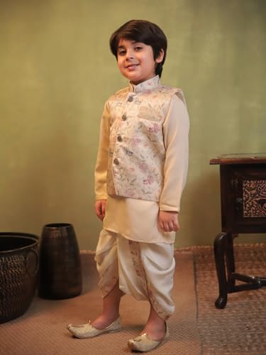 Image of AJ DEZINES Kids Ethnic Wear Kurta Waistcoat and Dhoti Pant for Boys
