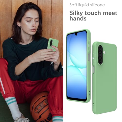 Image of YATWIN Silicone Case for Samsung Galaxy A17 4g /5g, Soft-Touch, Shockproof, DustProof, Antiskid Phone Cover for Samsung Galaxy A17 4g /5g - Mint Green