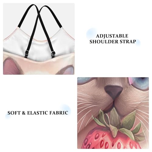 Girl Bathing Suits 3-10 Y Beach Swimwear, Cute Cat Strawberry3