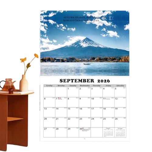 Calendario Paisaje 2026,Calendario Anual 2026 para Planificación Mensual - Organizador De Citas Y Planificación Para Hogar Oficina Escuela Dormitorio