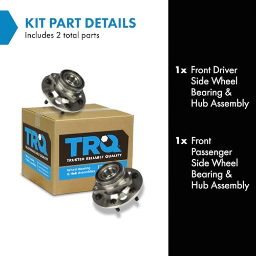 Image of TRQ 2 Piece Front Wheel Bearing & Hub Assembly Set