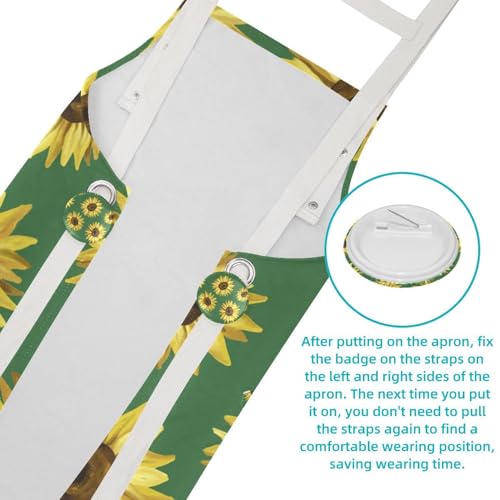 Tablier de serveuse pour restaurant et bar avec poches et broches - 5