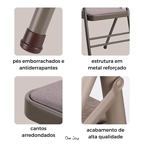 Cadeira Yoga Dobrável Iyengar Props | Cinza Sem Encosto | Resistente Aço Reforçado Suporta até 150kg