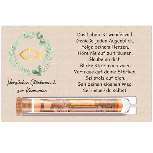 Otuuz Kommunion Geldgeschenke für Jungen Mädchen Geschenke zur Kommunion Karte Holz mit Reagenzglasâ€¦ – Miniatur