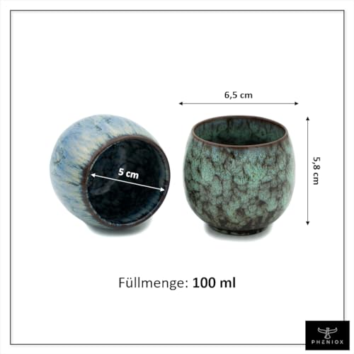 Ensemble de tasses à expresso Pheniox Tibet Mini en grès de 100 ml sans anse - 5