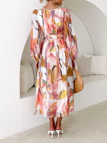 Image of Sissyaki Womens Long Sleeve Summer Maxi Dress 2026 Floral Dress Spring Wedding Guest Dress