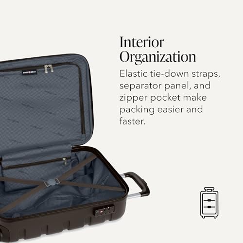 Image of SwissGear 7366, Chocolate, Carry-On 19-Inch, Signature Hardside Expandable Luggage With Spinner Wheels