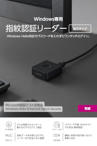 エレコム 指紋認証リーダー CR-FI50UBK