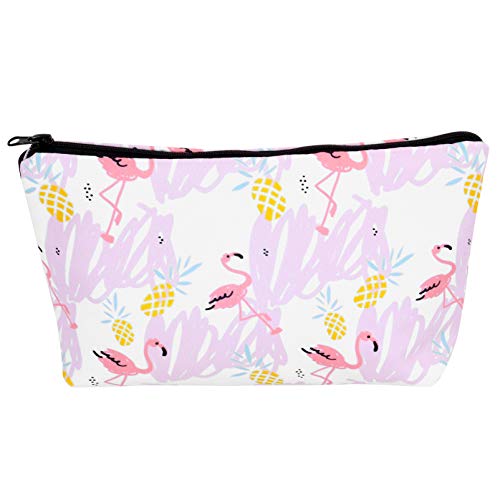 ABOOFAN Bolsa de Armazenamento de Cosméticos Padrão de Flamingo Organizador de Bolsa de Maquiagem Po