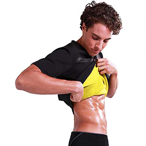 Nishore Homens treino sauna terno neoprene camisa de suor de manga curta camisa shaper do corpo trei