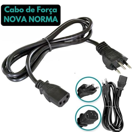 Cabo de Força Energia Tripolar Bivolt 1,5 Metros para Computadores Pc Monitor Padrão Nova Norma