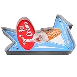 HEALEEP Letrero de Hierro Retro Creativo de Helado, Decoración Luminosa para Paredes, Panel Luminoso Publicitario, Luz Intermitente sin Batería, Adorno para Heladerías y Escenas