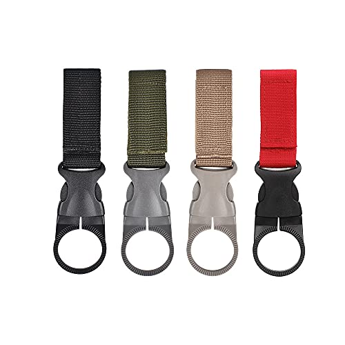 XINGSUI Water Bottle Attachment Straps for Outdoor, 4 Pcs, Straps Buckle Clip Water Bottle Holder Bag for Travel, Camping, Hiking and Outdoor Activities