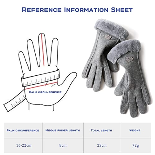 Barakara Luvas femininas com tela sensível ao toque, luvas térmicas de inverno para meninas, luvas à