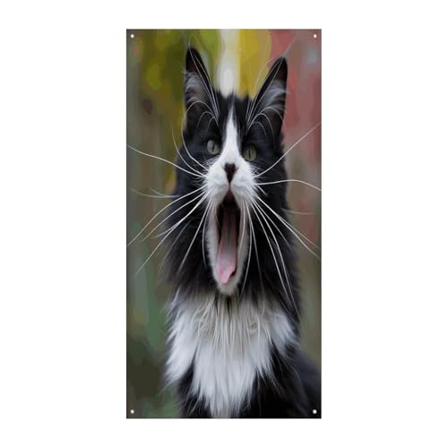 Bannière porte chat de bienvenue décoration amusante pour maison et porche