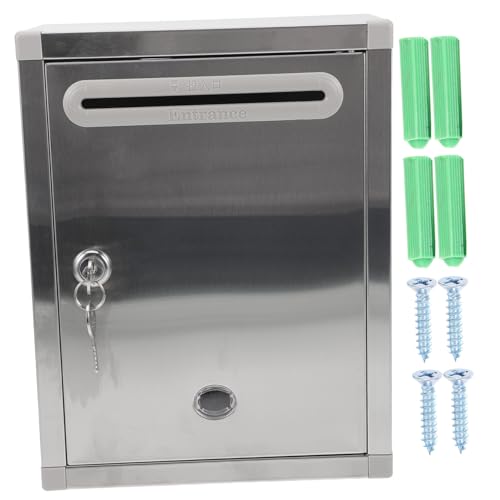 SOIMISS 1pc Lockable Stainless Steel Letter Box Rust Wall Mount Mailbox for Design with Ample Space for Mail Magazines Secure Locking System for Enhanced Safety Random Color