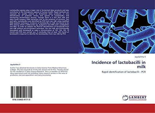 Incidence of lactobacilli in milk: Rapid identification of lactobacilli - PCR