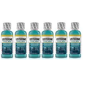 Listerine Cool Mint Antiseptic Mouthwash for Bad Breath, Travel Size 3.2 oz – Pack of 6